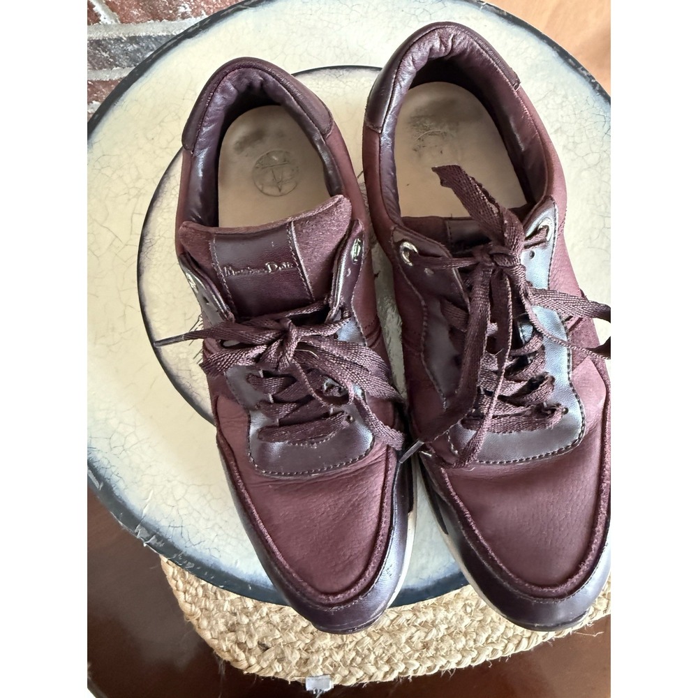 Massimo Dutti Leather trainers Burgundy Size 39 Eu 8-8.5 Us
